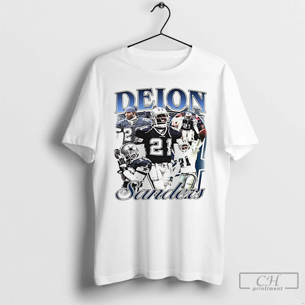 Premium Deion Sanders Picture Collage Dallas Cowboys T Shirts Hoodie Sweatshirt | PurePodTees.com