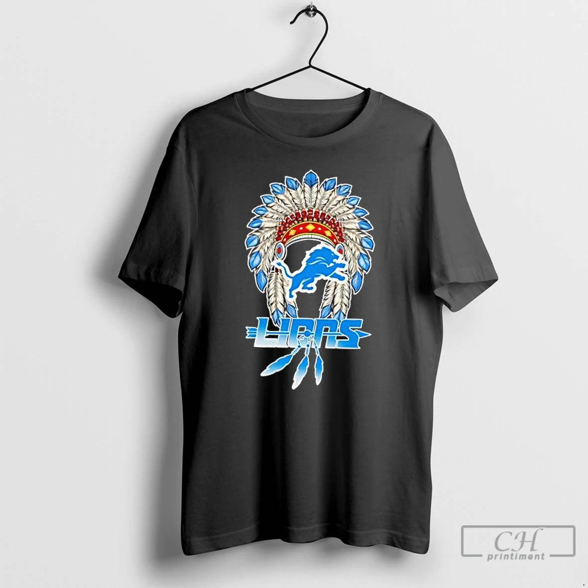 Premium Detroit Lions Football X Native American T Shirts Hoodie Sweatshirt | PurePodTees.com