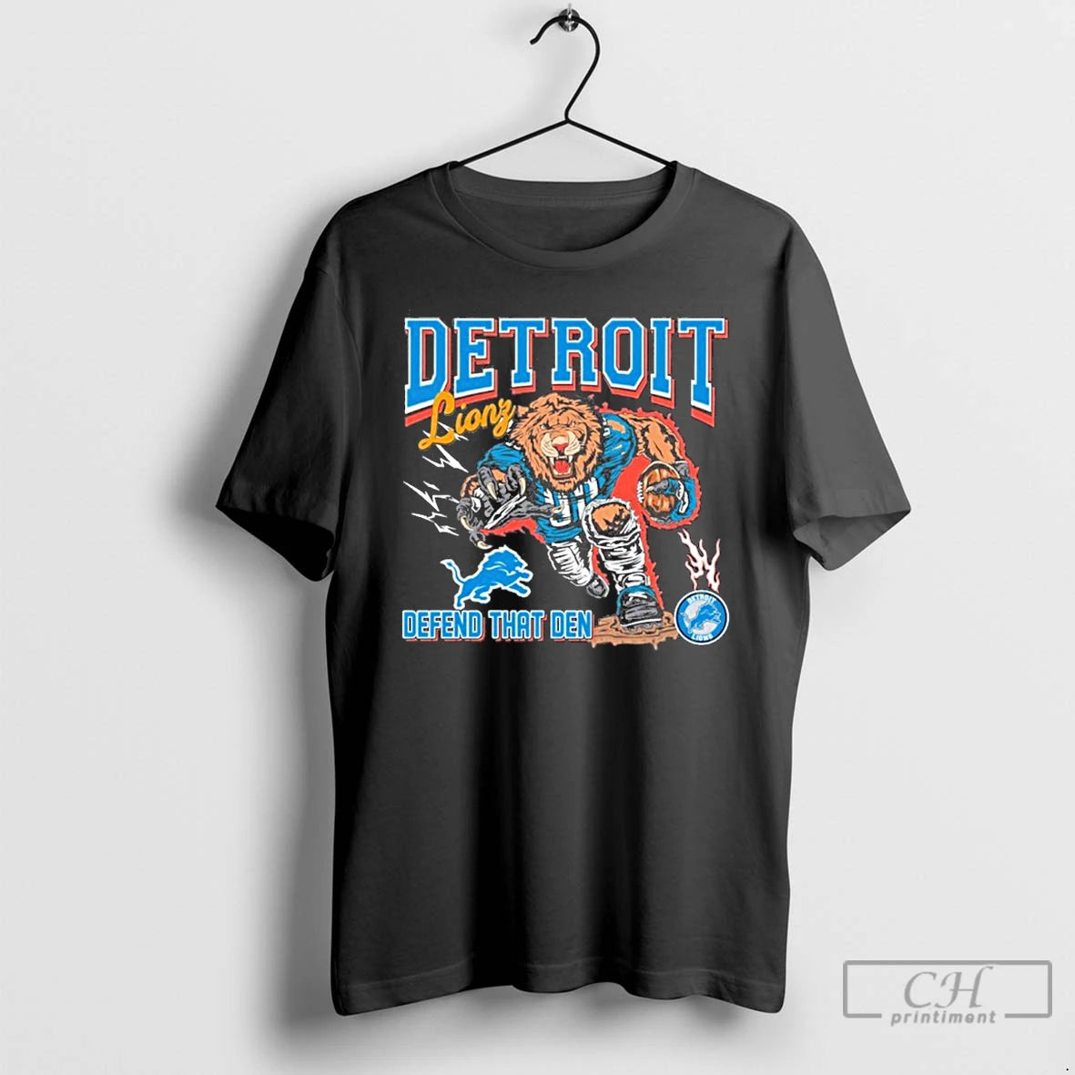 Premium Detroit Lions Mascot Defend That Den 2025 Shirt Hoodie Sweatshirt | PurePodTees.com