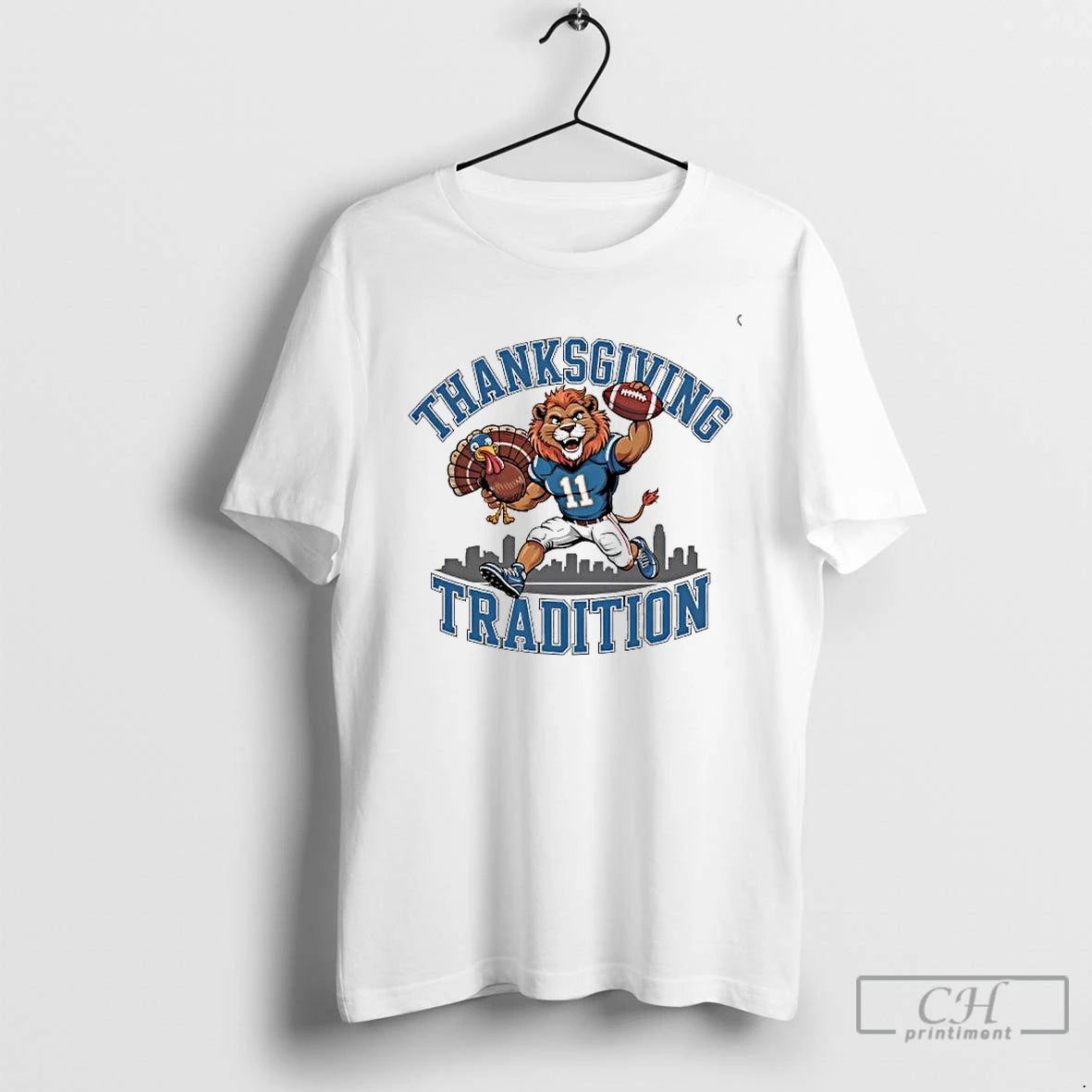Premium Detroit Lions Thanksgiving Game Day Tradition Logo T Shirts Hoodie Sweatshirt | PurePodTees.com