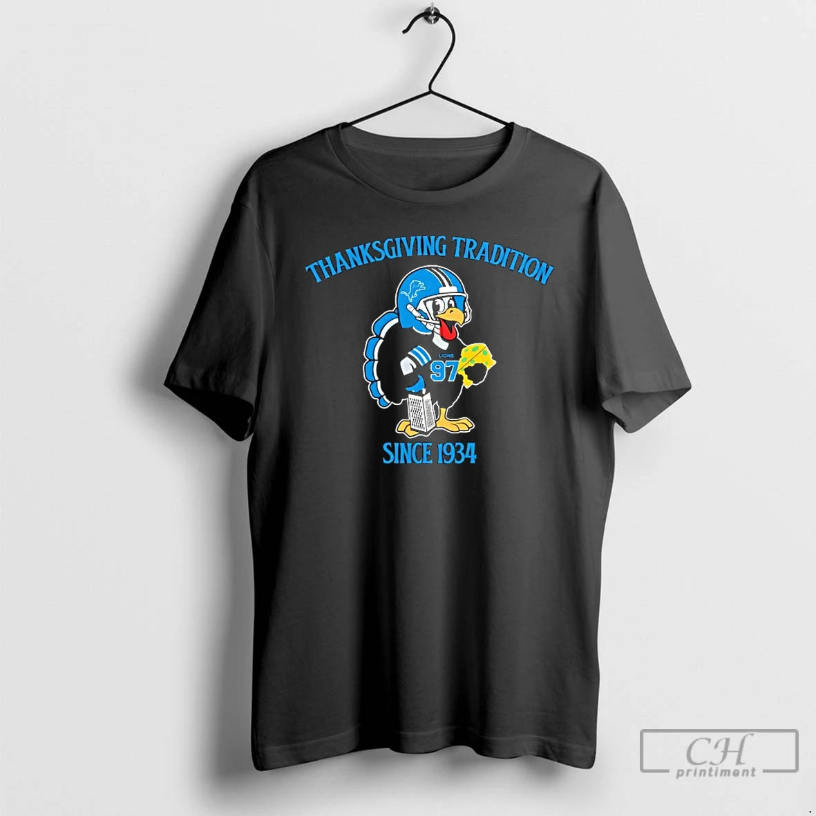 Premium Detroit Lions Thanksgiving Tradition Since 1934 T Shirts Hoodie Sweatshirt | PurePodTees.com