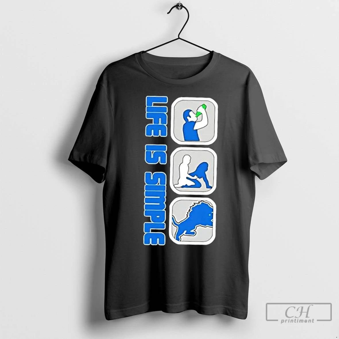 Premium Detroit Lions Football Life Is Simple Shirt Hoodie Sweatshirt | PurePodTees.com