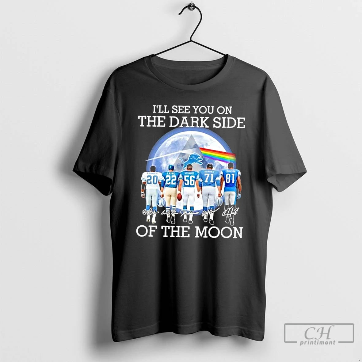 Premium Detroit Lions Legends Ill See You On The Dark Side Of The Moon Shirt Hoodie Sweatshirt | PurePodTees.com