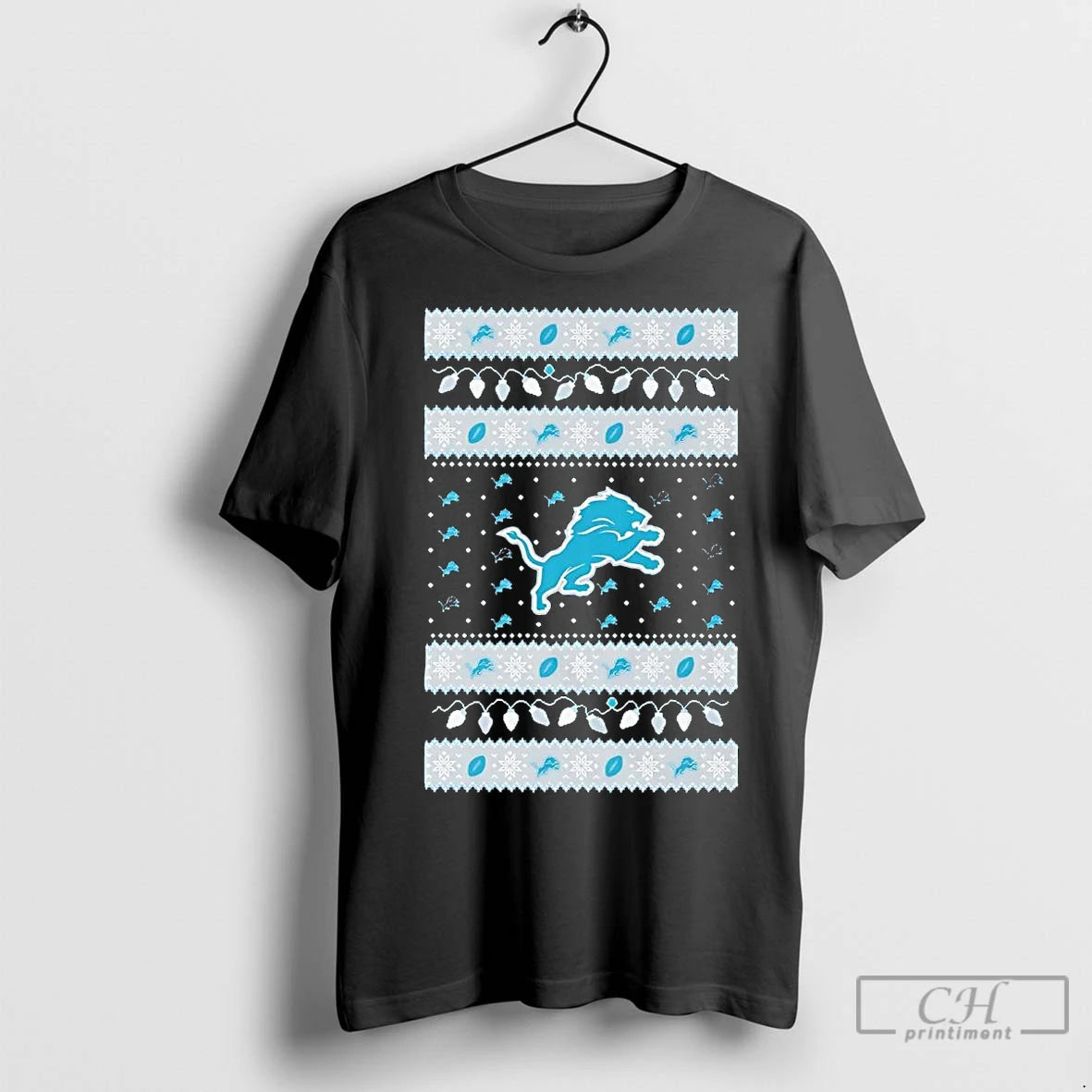 Premium Detroit Lions Ugly Christmas Light Shirt Hoodie Sweatshirt | PurePodTees.com