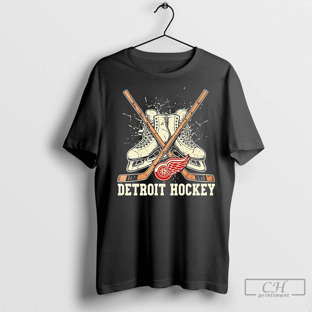 Premium Detroit Red Wings Skates And Hockey Sticks Shirt Hoodie Sweatshirt | PurePodTees.com
