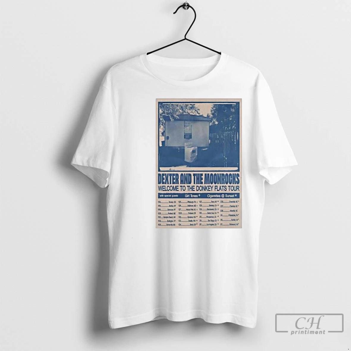 Premium Dexter And The Moonrocks The Donkey Flats Tour 2026 Circle White Shirt Hoodie Sweatshirt | PurePodTees.com