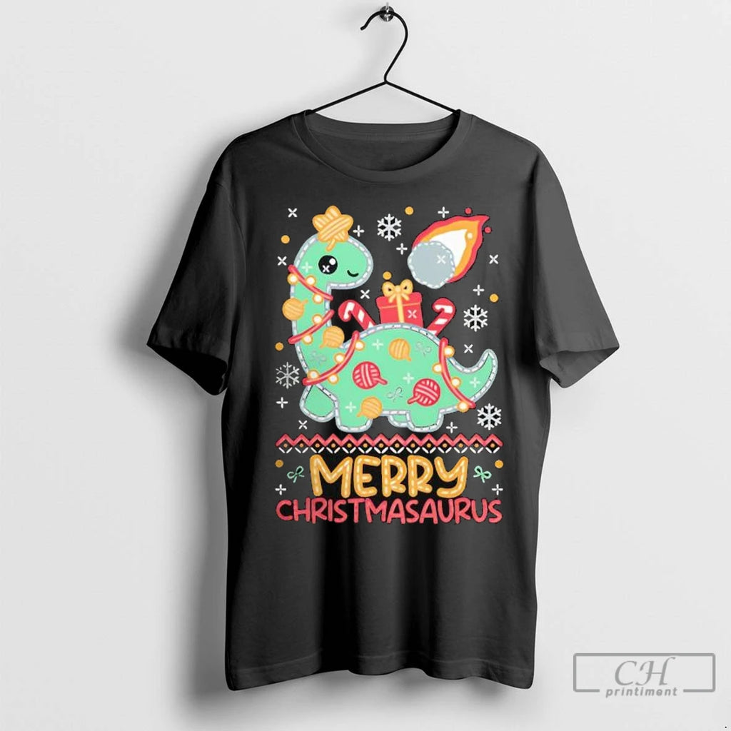 Premium Dinosaur Merry Christmasaurus Ugly Christmas Shirt Hoodie Sweatshirt | PurePodTees.com
