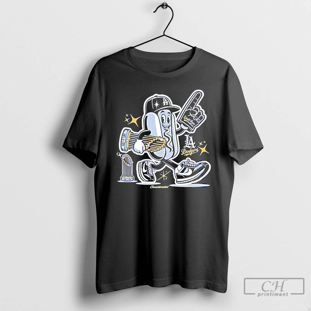Premium Dodger Dog Hot Dog X Los Angeles Dodgers World Series Win T Shirts Hoodie Sweatshirt | PurePodTees.com