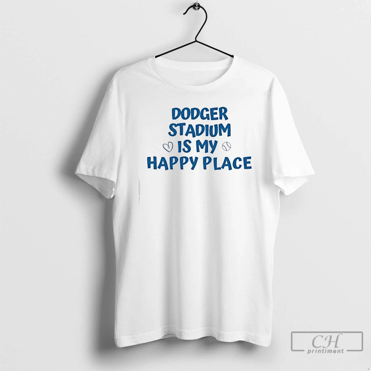 Premium Dodger Stadium Is My Happy Place T Shirts Hoodie Sweatshirt | PurePodTees.com