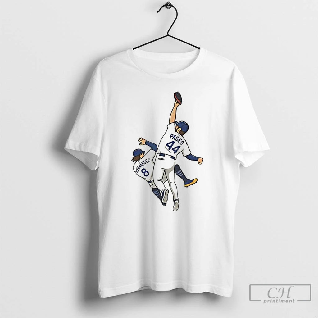 Premium Dodgers Andy Pages Kike Hernandez 9th Inning Catch World Series T Shirts Hoodie Sweatshirt | PurePodTees.com