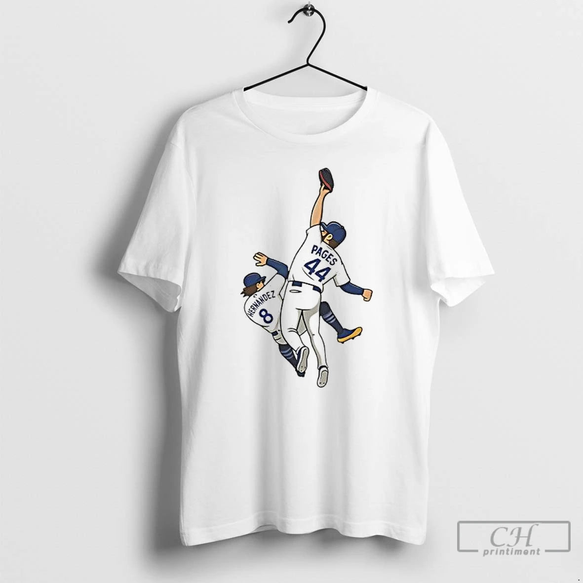 Premium Dodgers Andy Pages Kike Hernandez 9th Inning Catch World Series T Shirts Hoodie Sweatshirt | PurePodTees.com