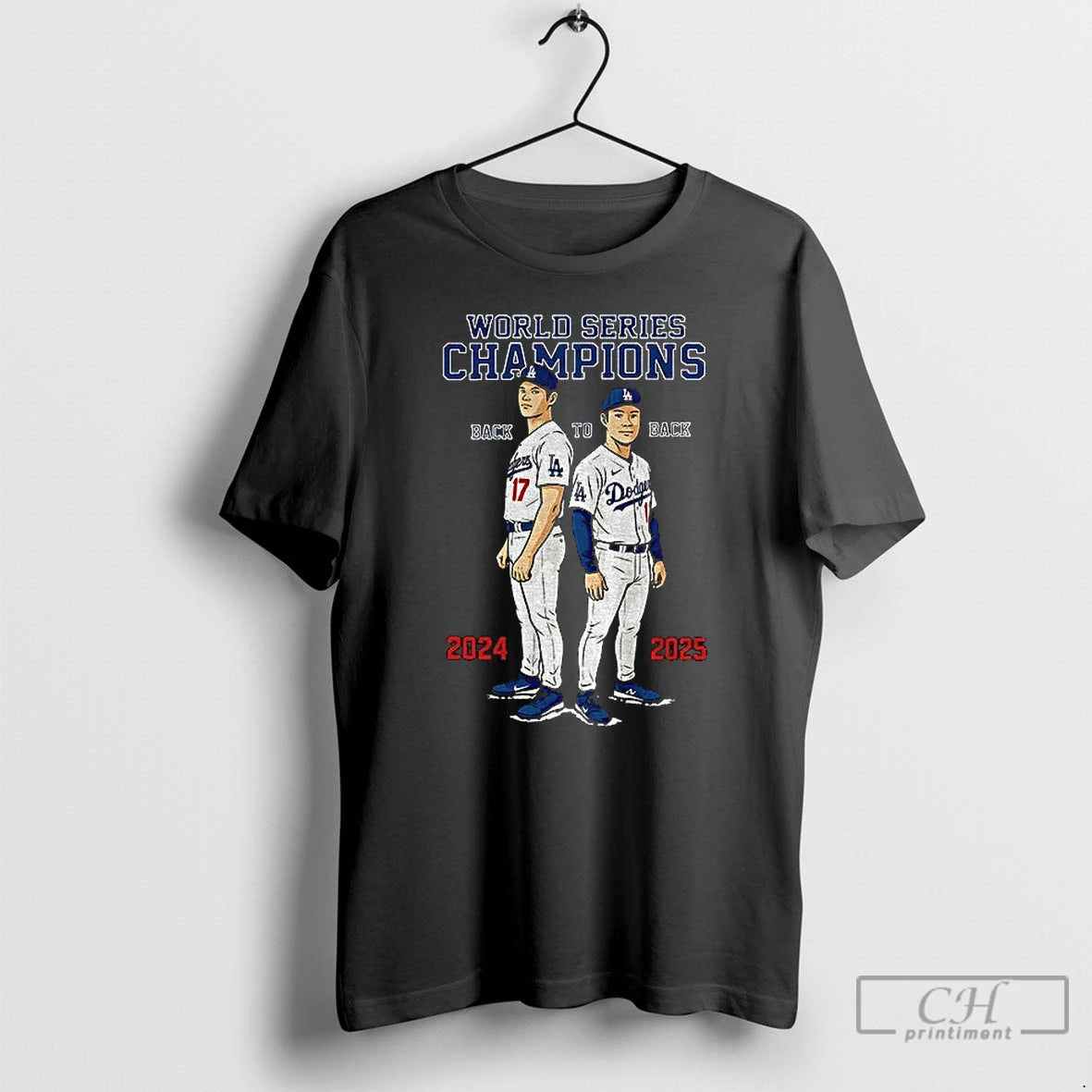 Premium Dodgers Back To Back World Series Champions Ohtani And Yamamoto T Shirts Hoodie Sweatshirt | PurePodTees.com