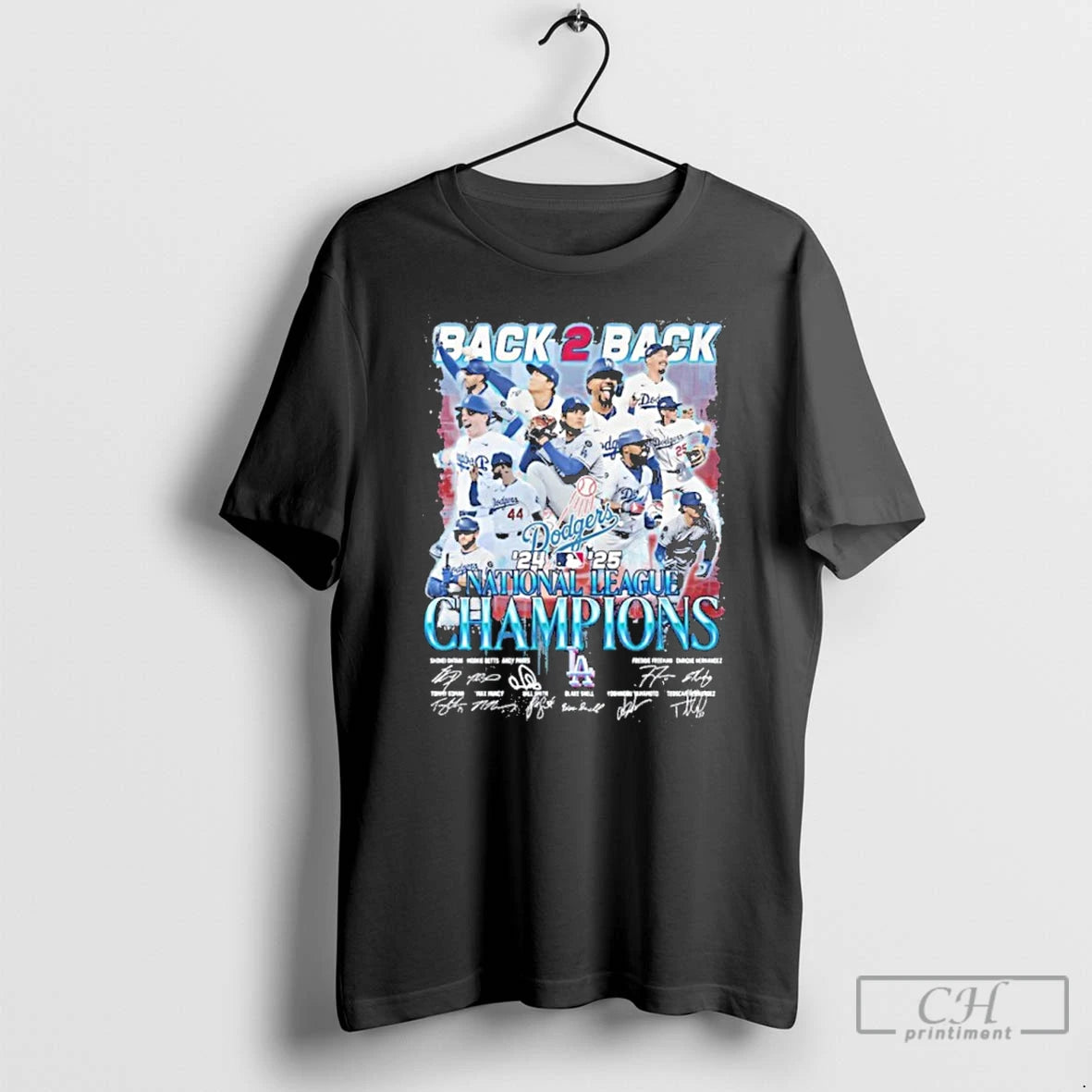Premium Dodgers Champions Back 2 Back 2025 T Shirts Hoodie Sweatshirt | PurePodTees.com
