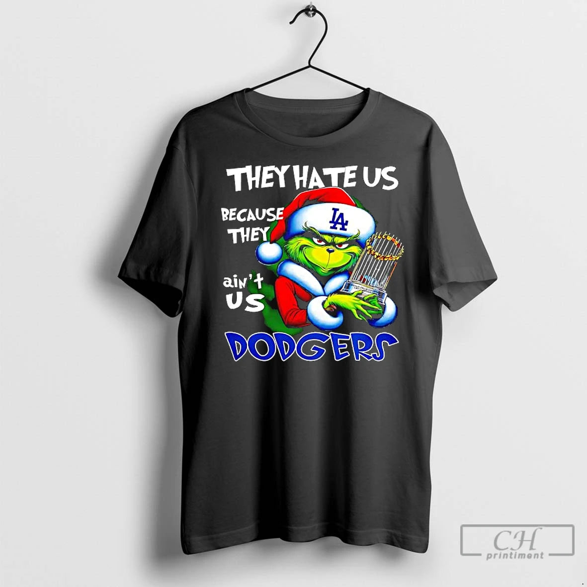 Premium Dodgers They Hate Us Because They Aint Us Grinch Christmas Logo Shirt Hoodie Sweatshirt | PurePodTees.com