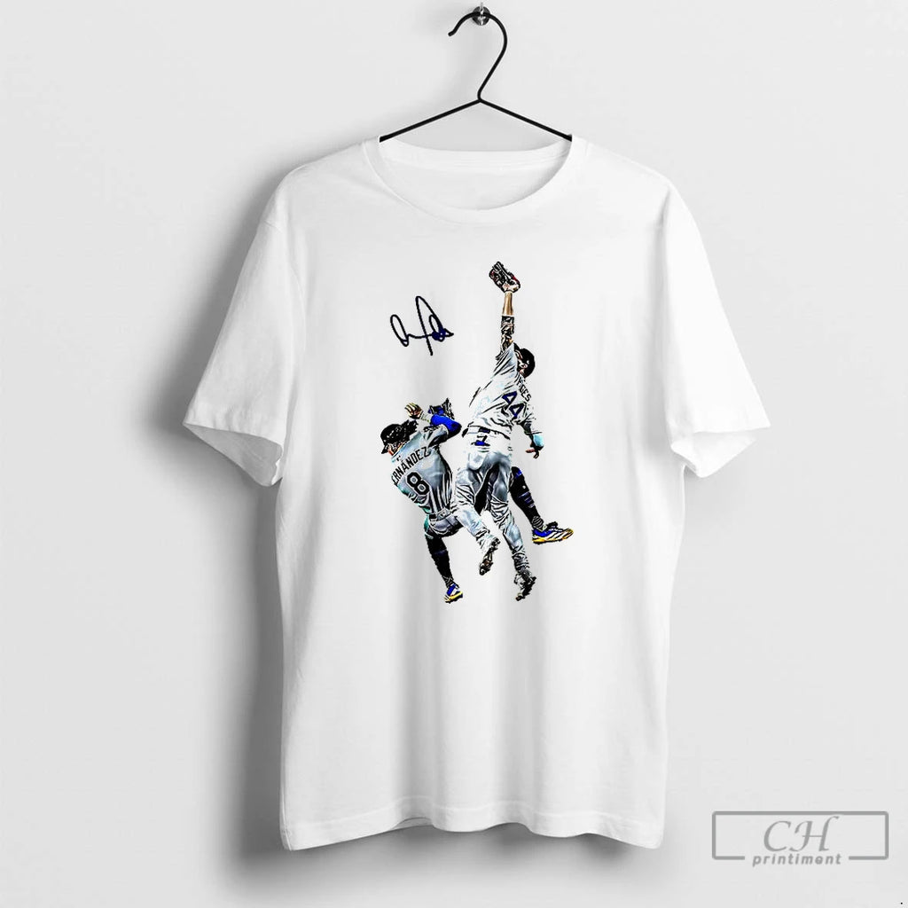 Premium Dodgers Player Teoscar Hernandez And George Springer World Series 2025 Signature T Shirts Hoodie Sweatshirt
