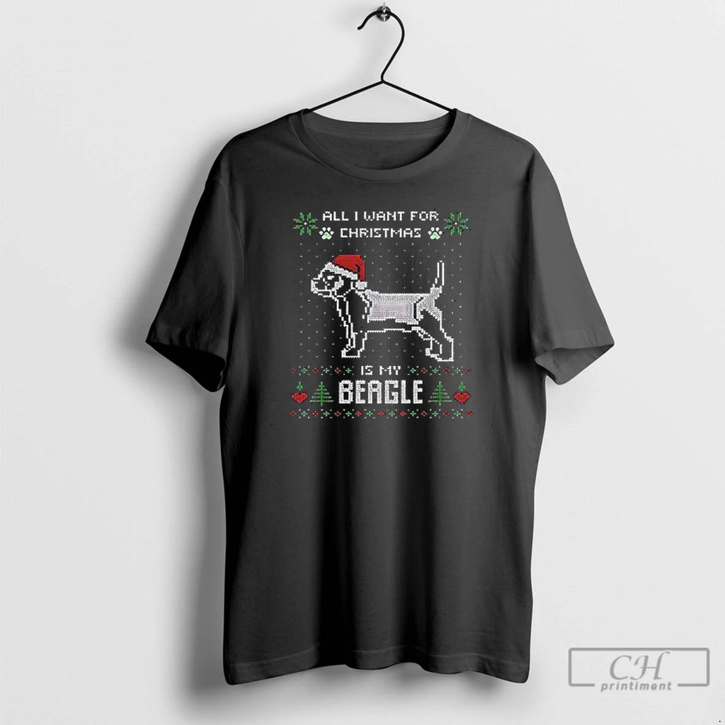 Premium Dog All I Want For Christmas Is My Beagle T Shirts Hoodie Sweatshirt | PurePodTees.com