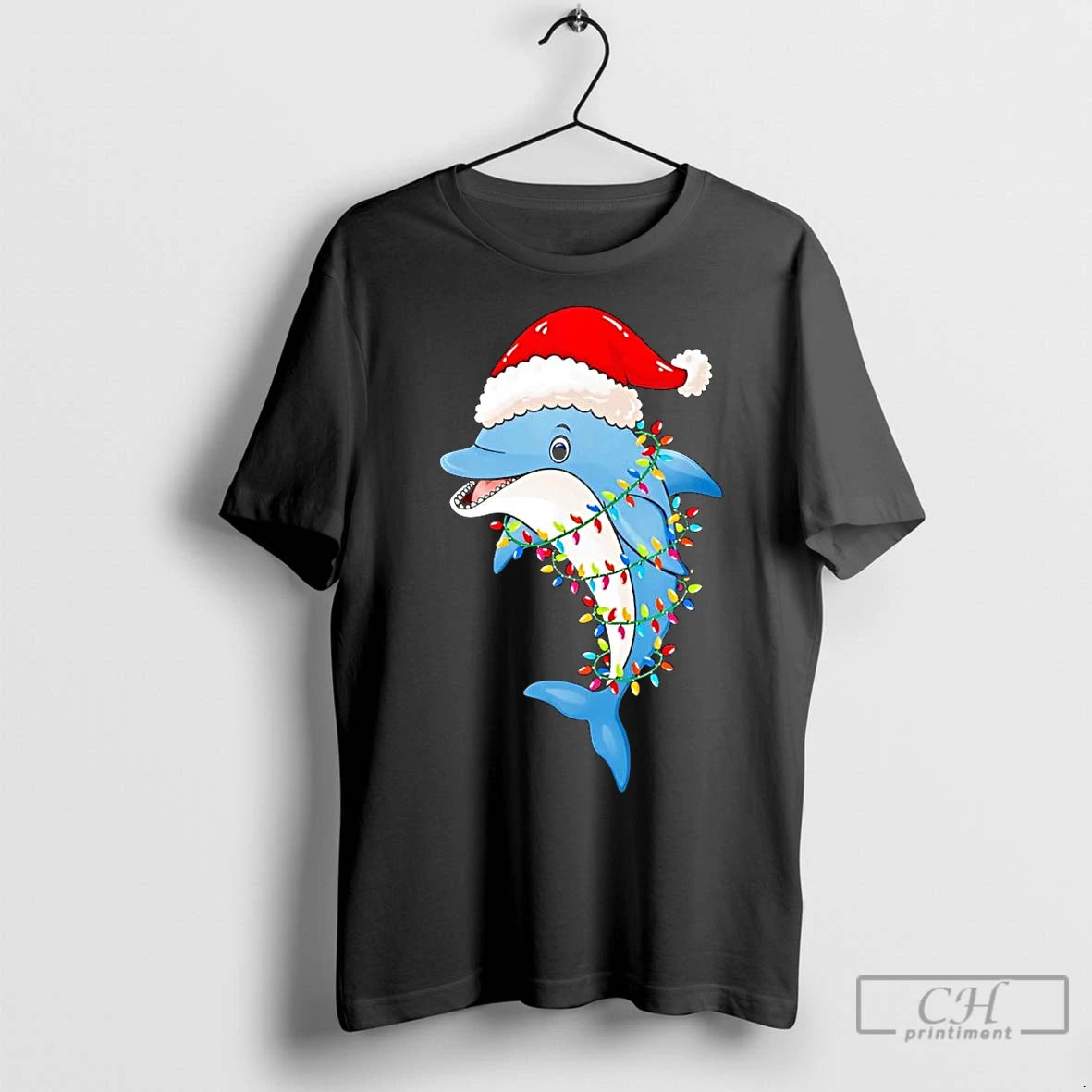 Premium Dolphin Christmas Lights Shirt Hoodie Sweatshirt | PurePodTees.com