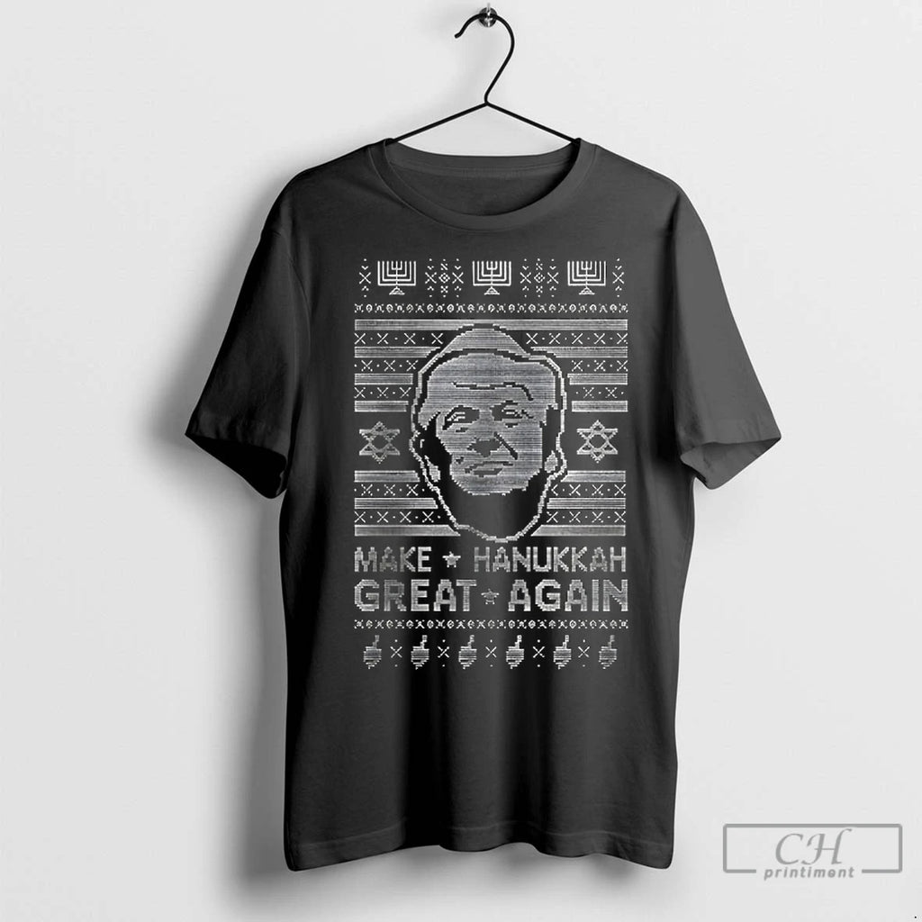 Premium Donald Trump Make Hanukkah Great Again Ugly Merry Christmas Shirt Hoodie Sweatshirt | PurePodTees.com