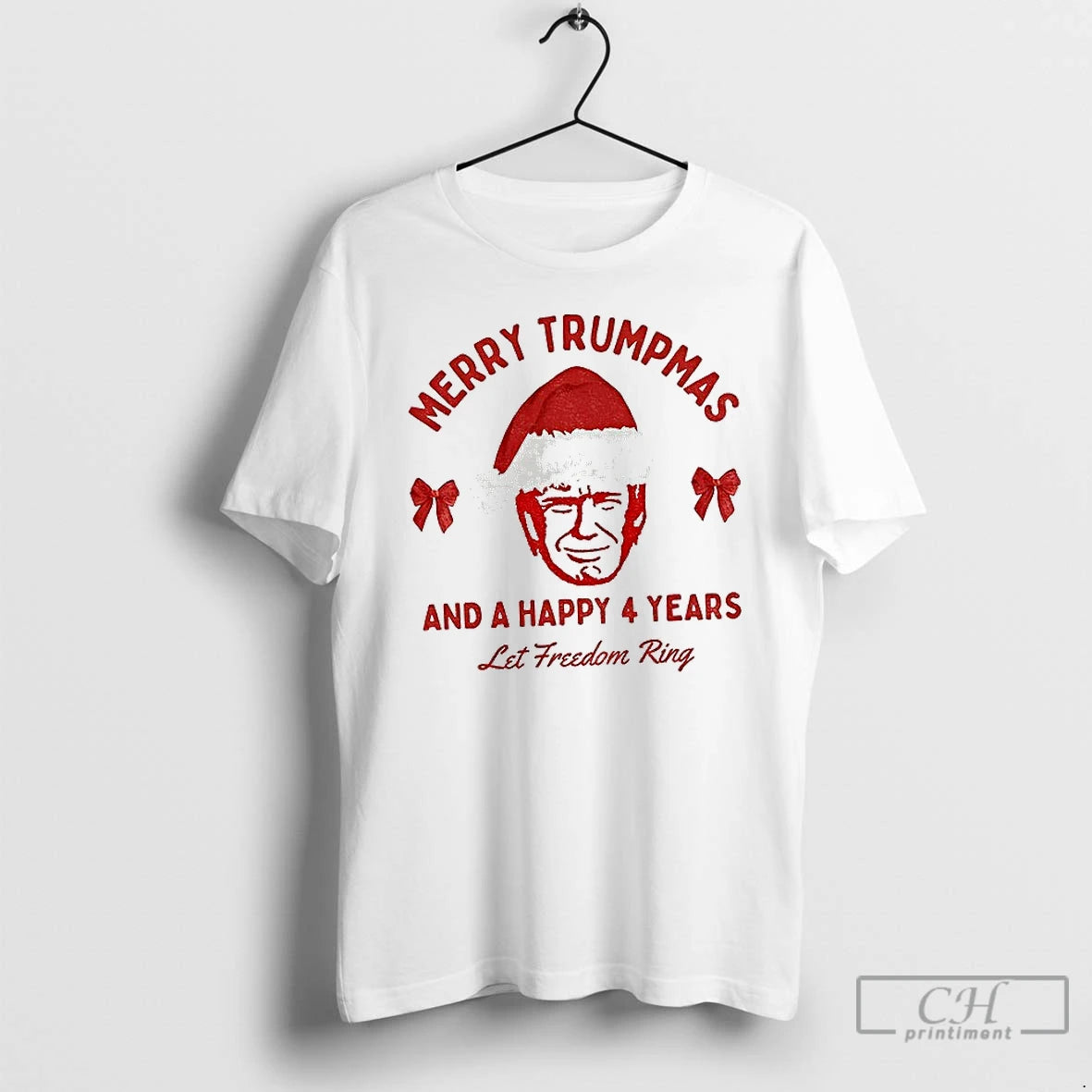 Premium Donald Trump Merry Trumpmas And A Happy 4 Years Let Freedom Ring T Shirts Hoodie Sweatshirt | PurePodTees.com
