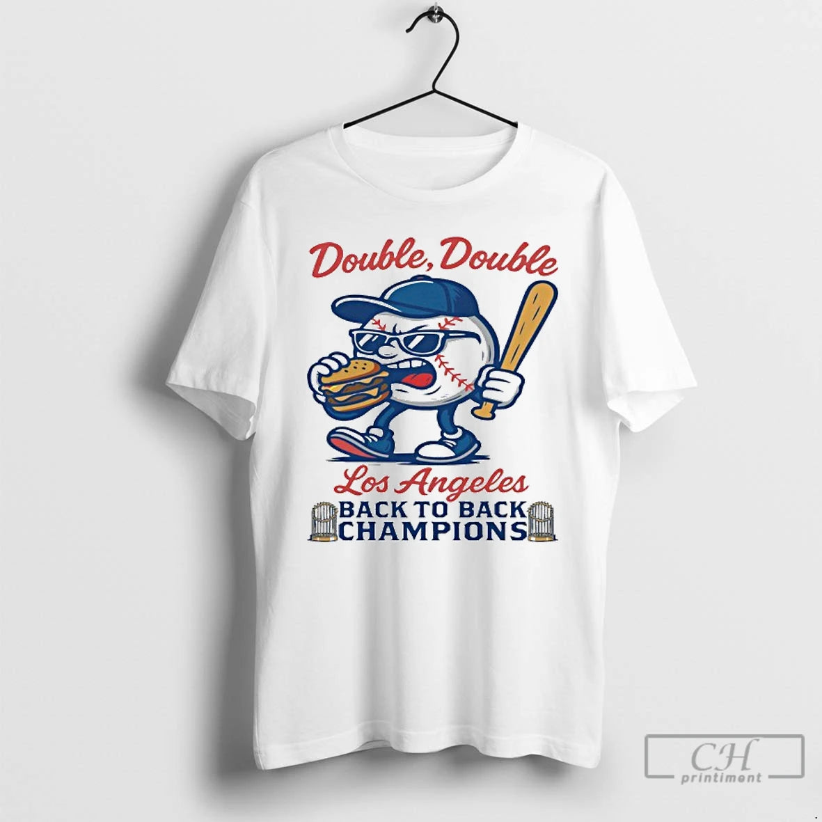 Premium Double Double Los Angeles Dodgers Back To Back World Champions T Shirts Hoodie Sweatshirt | PurePodTees.com