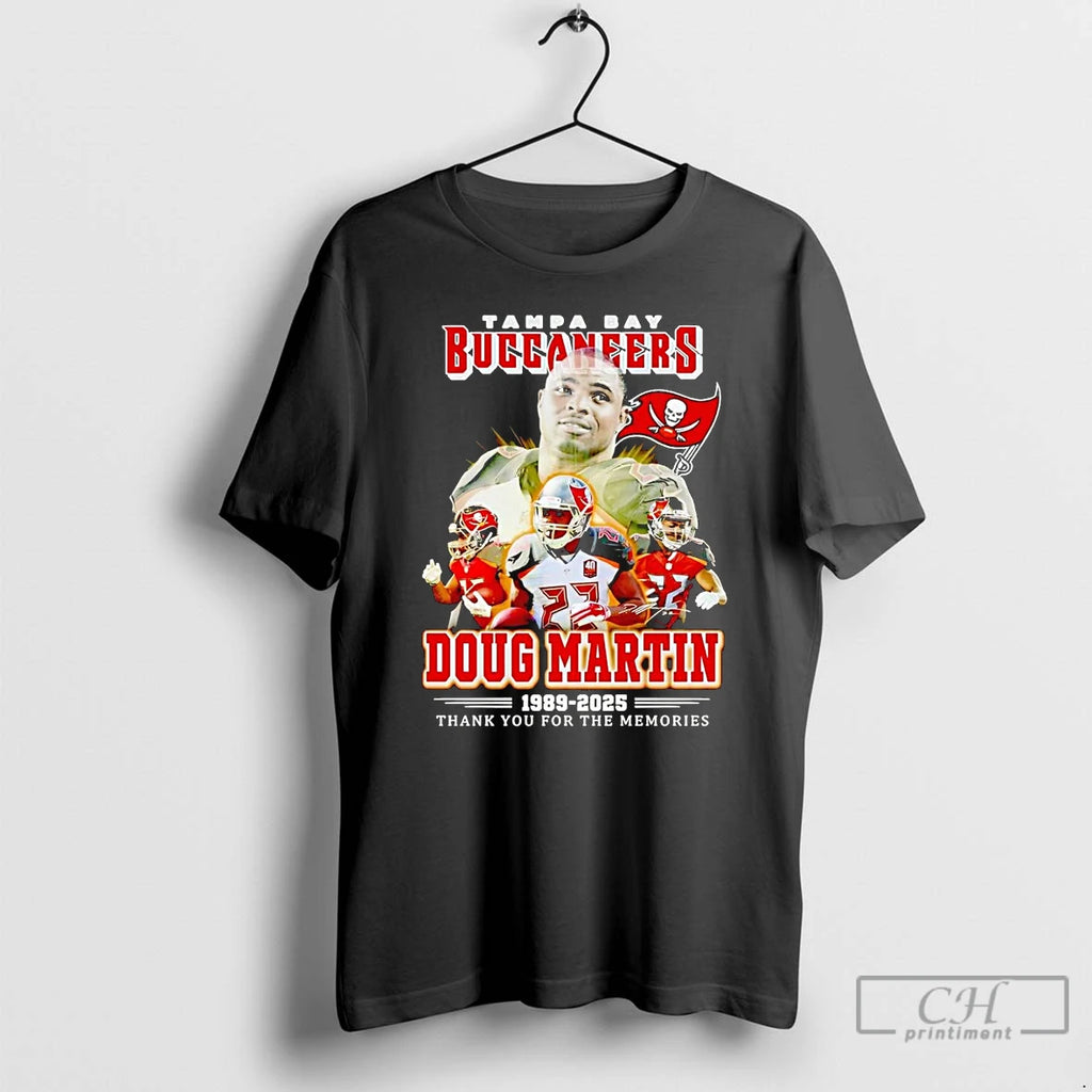 Premium Doug Martin 1989 2025 Tampa Bay Buccaneers Thank You For The Memories T Shirts Hoodie Sweatshirt | PurePodTees.com