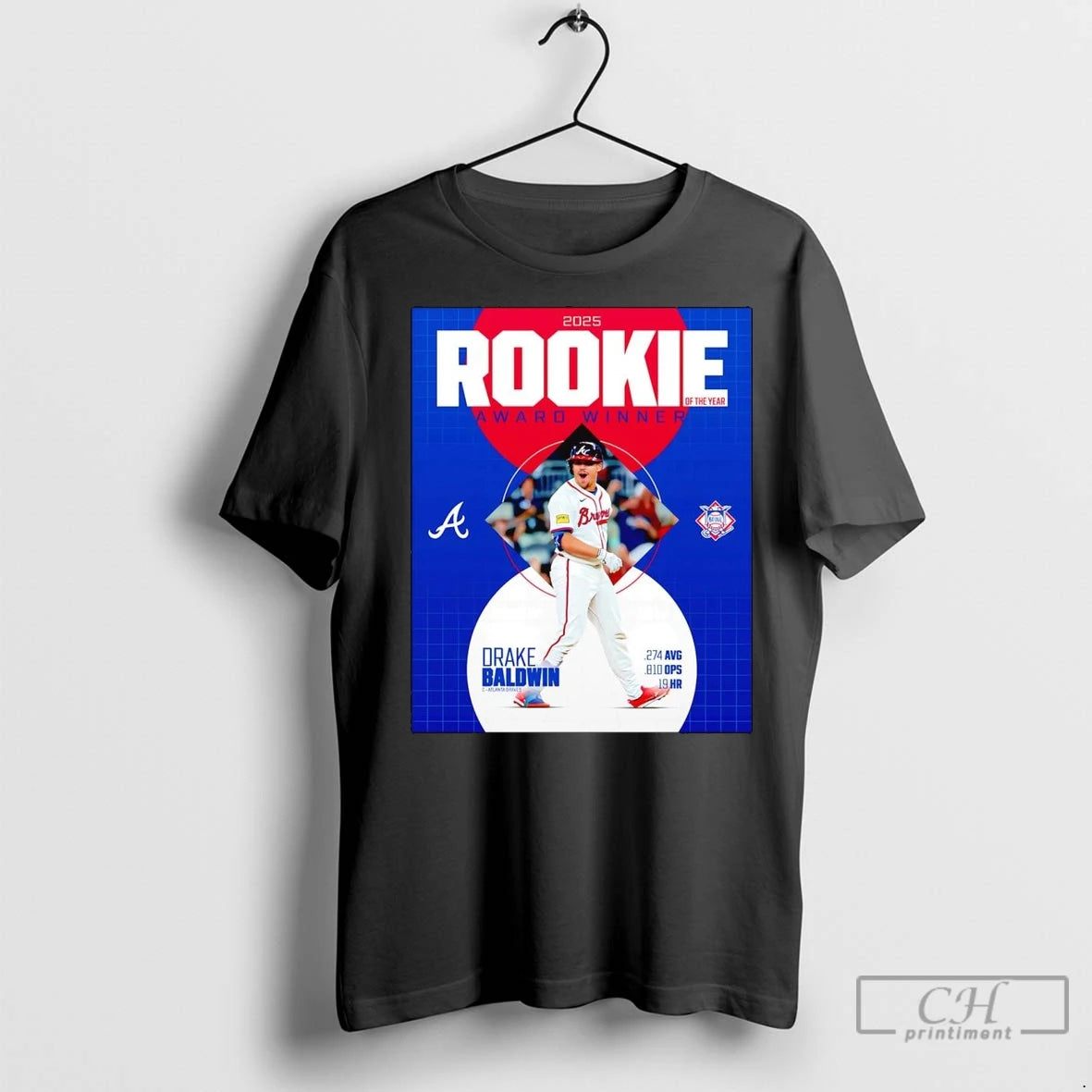 Premium Drake Baldwin 2025 Rookie Of The Year Award Winner Shirt Hoodie Sweatshirt | PurePodTees.com