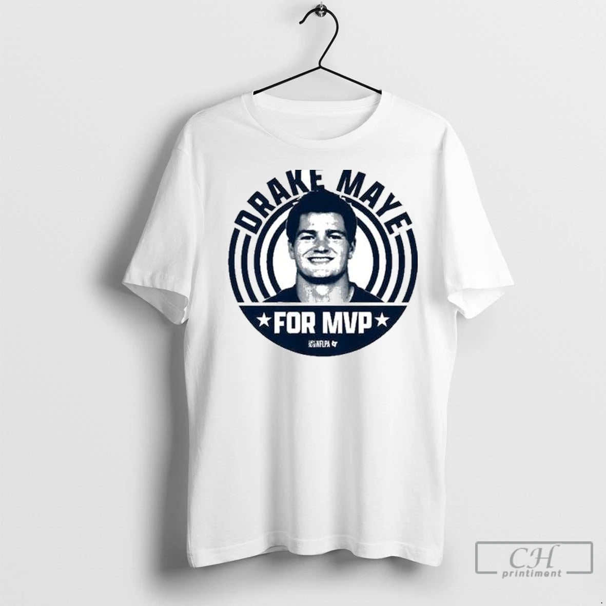 Premium Drake Maye For Mvp 2025 Circle White Shirt Hoodie Sweatshirt | PurePodTees.com