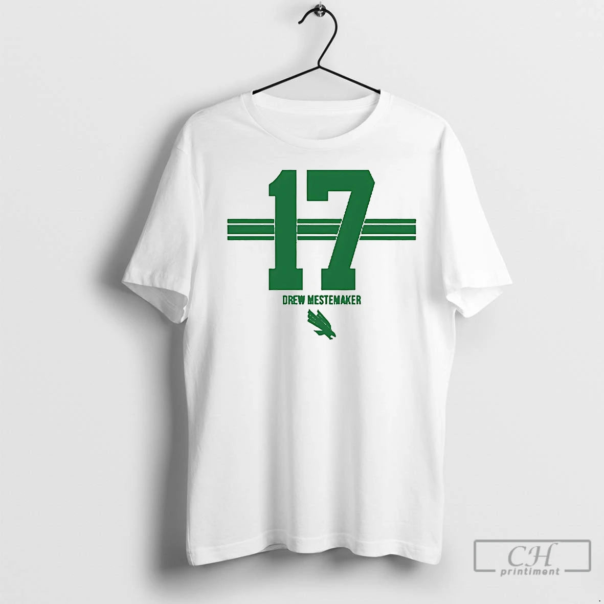 Premium Drew Mestemaker 17 Stripes North Texas Mean Green Shirt Hoodie Sweatshirt | PurePodTees.com