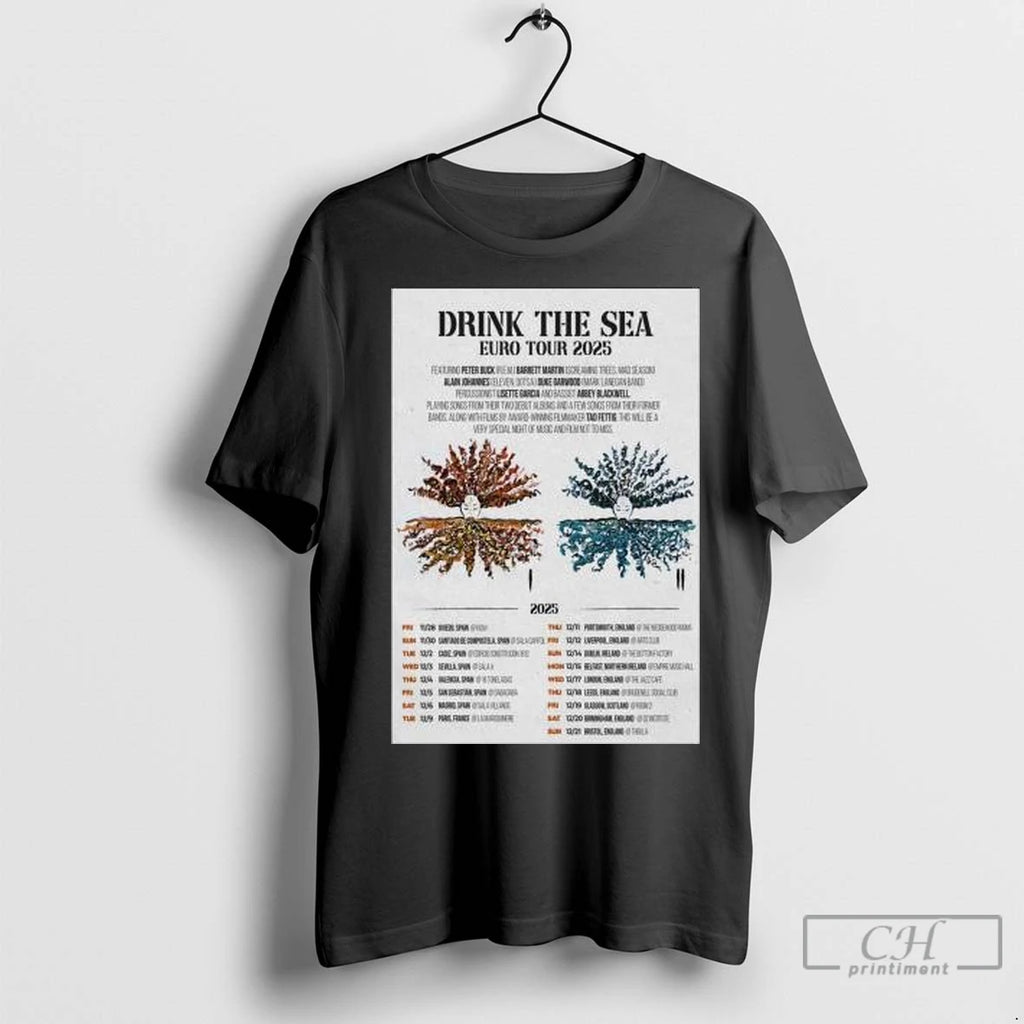Premium Drink The Sea Europe Tour 2025 Circle Black Shirt Hoodie Sweatshirt | PurePodTees.com