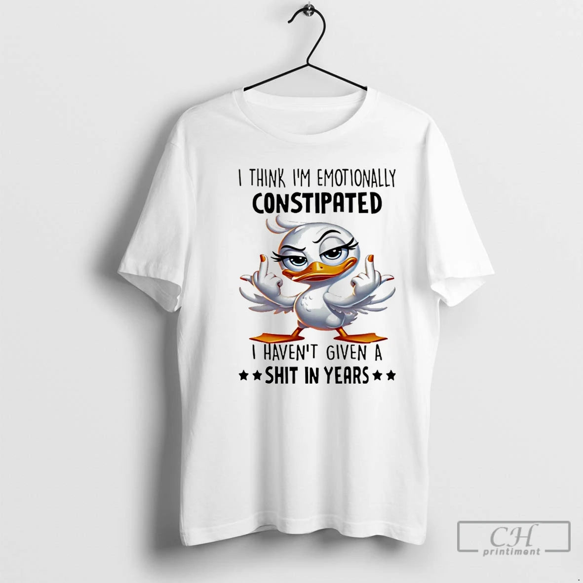 Premium Duck I Think Im Emotionally Constipated I Havent Given A Shit In Years Christmas Shirt Hoodie Sweatshirt