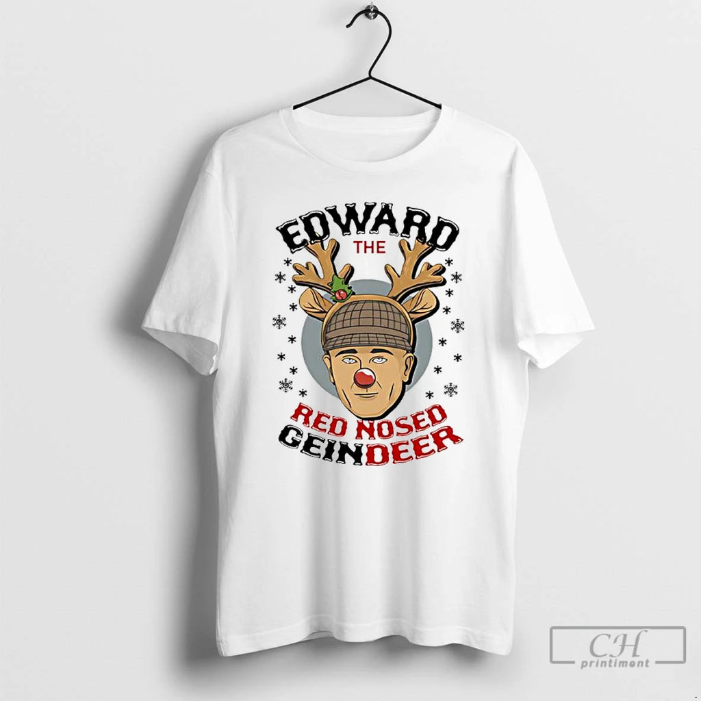 Premium Ed Gein Reindeer Edward The Red Nosed Geindeer Christmas T Shirts Hoodie Sweatshirt | PurePodTees.com