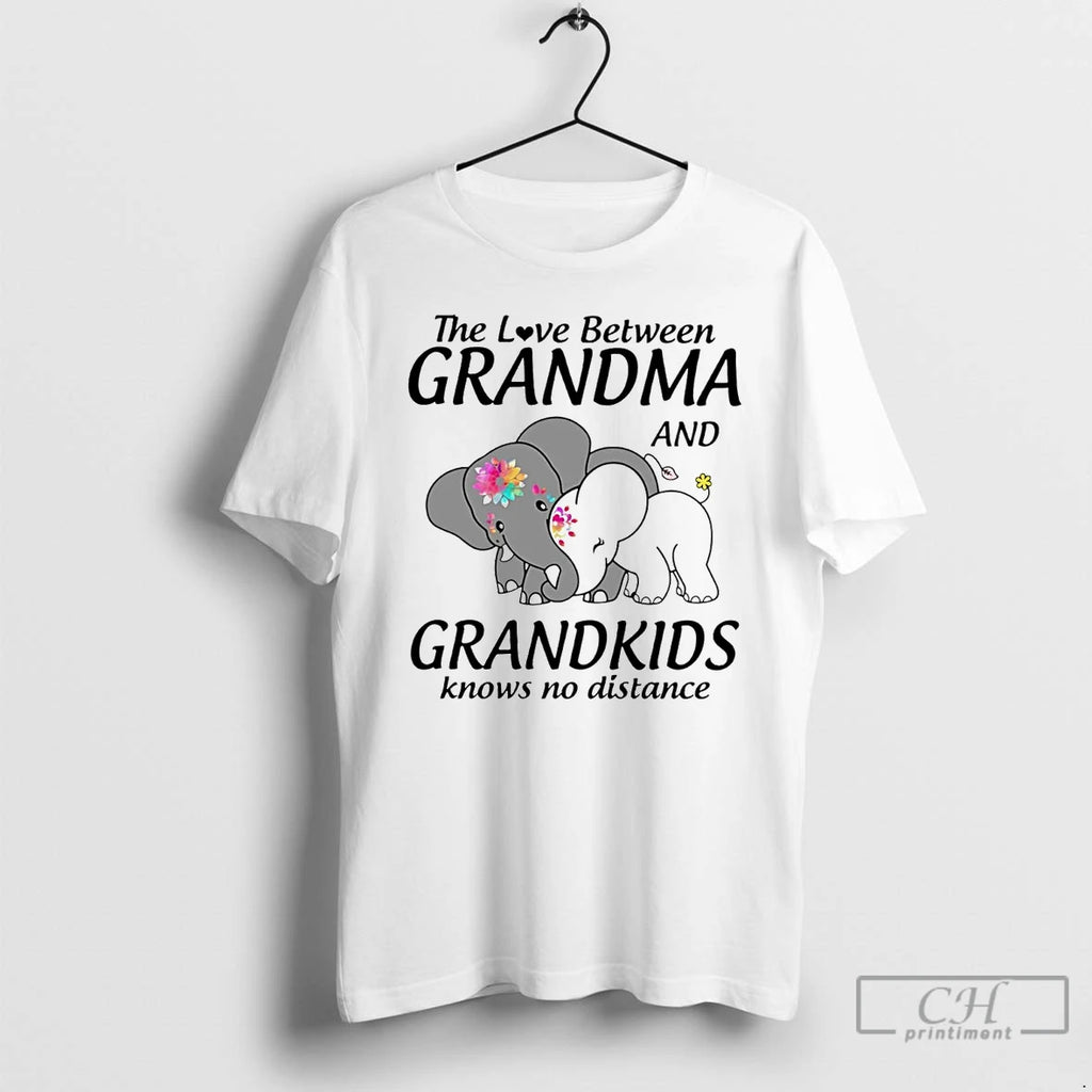 Premium Elephant The Love Between Grandma And Grandkids Knows No Distance T Shirts Hoodie Sweatshirt | PurePodTees.com
