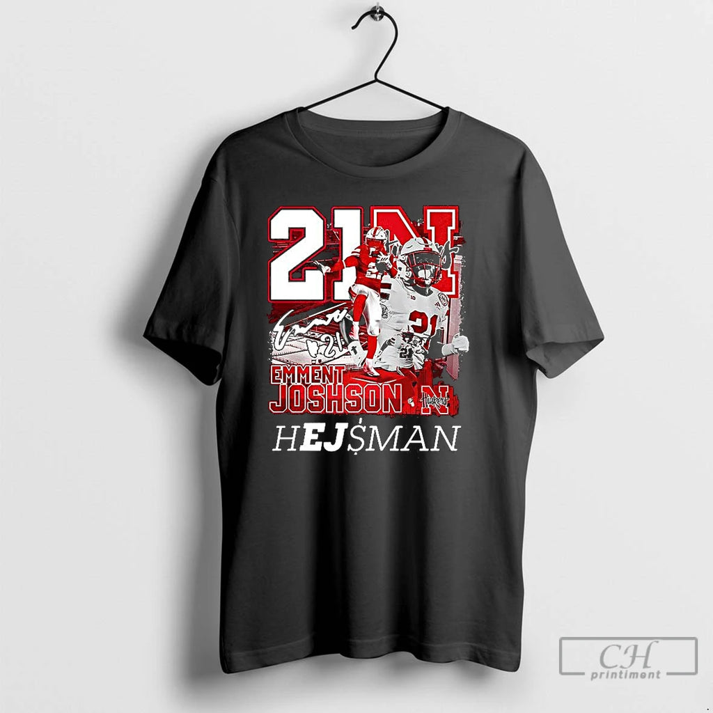 Premium Emmett Johnson Nebraska Cornhuskers Football Heisman Shirt Hoodie Sweatshirt | PurePodTees.com