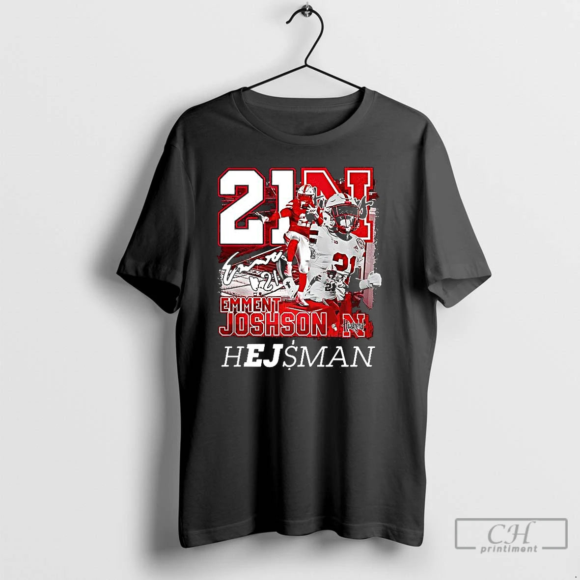 Premium Emmett Johnson Nebraska Cornhuskers Football Heisman Shirt Hoodie Sweatshirt | PurePodTees.com