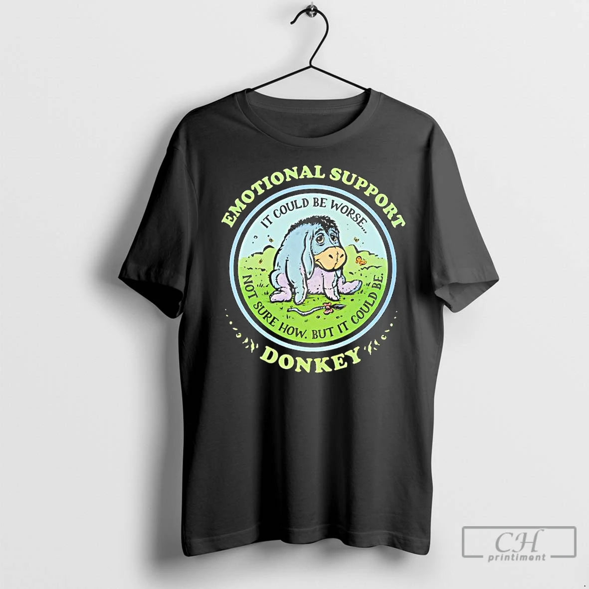 Premium Emotional Support Donkey It Could Be Worse Not Sure How But It Could Be Shirt Hoodie Sweatshirt | PurePodTees.com
