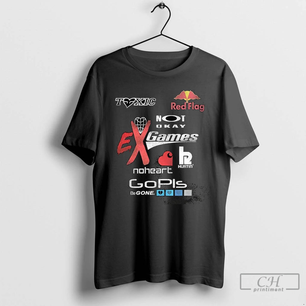 Premium Ex Games Toxic Red Flag Noheart Gopis Be Gone Logo Shirt Hoodie Sweatshirt | PurePodTees.com
