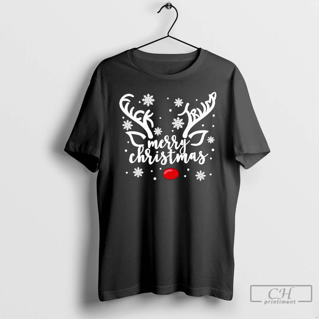 Premium Fck Trump Merry Christmas Reindeer Horns T Shirts Hoodie Sweatshirt | PurePodTees.com
