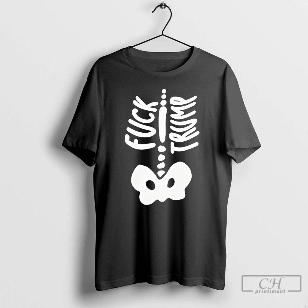 Premium Fdt Fuck Trump Skeleton Bone For Halloween 2025 T Shirts Hoodie Sweatshirt | PurePodTees.com