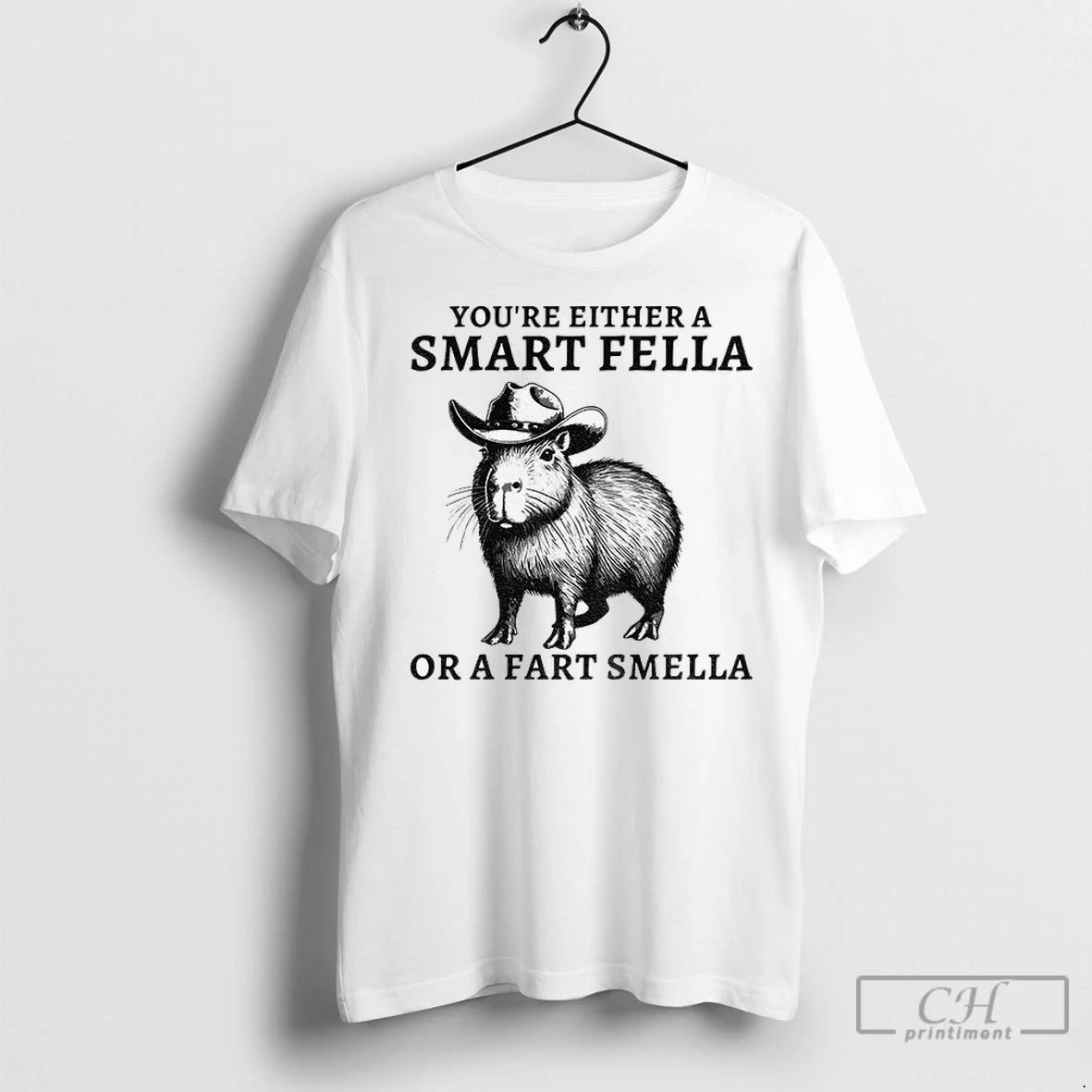 Premium Fella Capybara 90s Youre Either A Smart Fella Or A Fart Smella Shirt Hoodie Sweatshirt | PurePodTees.com