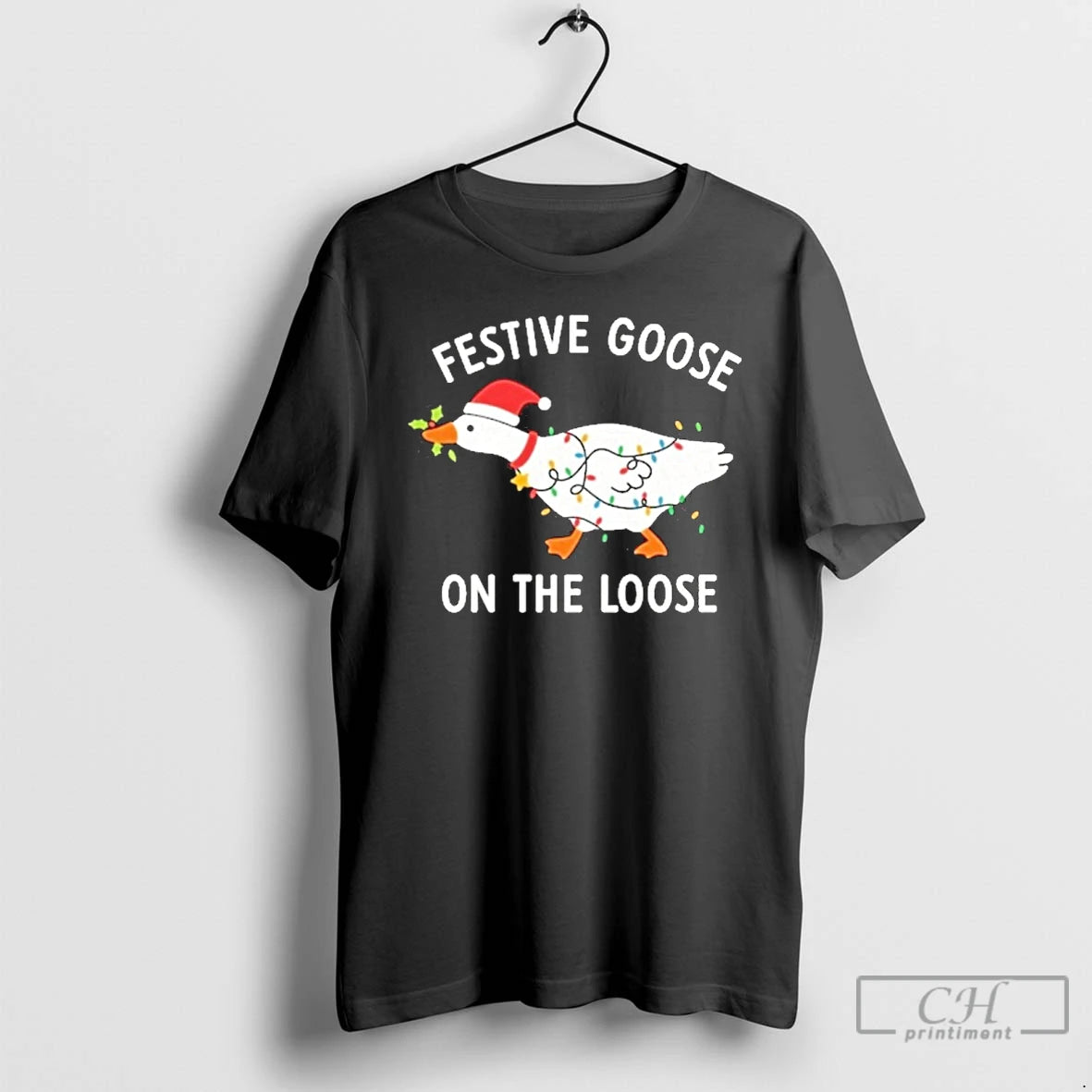 Premium Festive Goose On The Loose Christmas 2025 T Shirts Hoodie Sweatshirt | PurePodTees.com