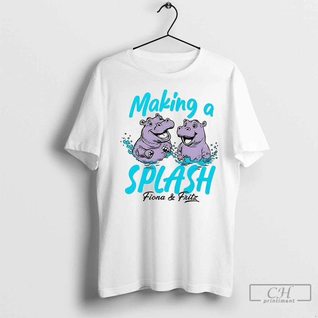 Premium Fiona And Fritz Making A Splash Hippo Shirt Hoodie Sweatshirt | PurePodTees.com