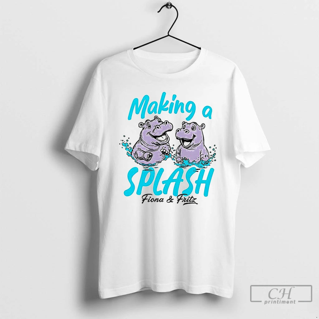 Premium Fiona And Fritz Making A Splash Hippo T Shirts Hoodie Sweatshirt | PurePodTees.com