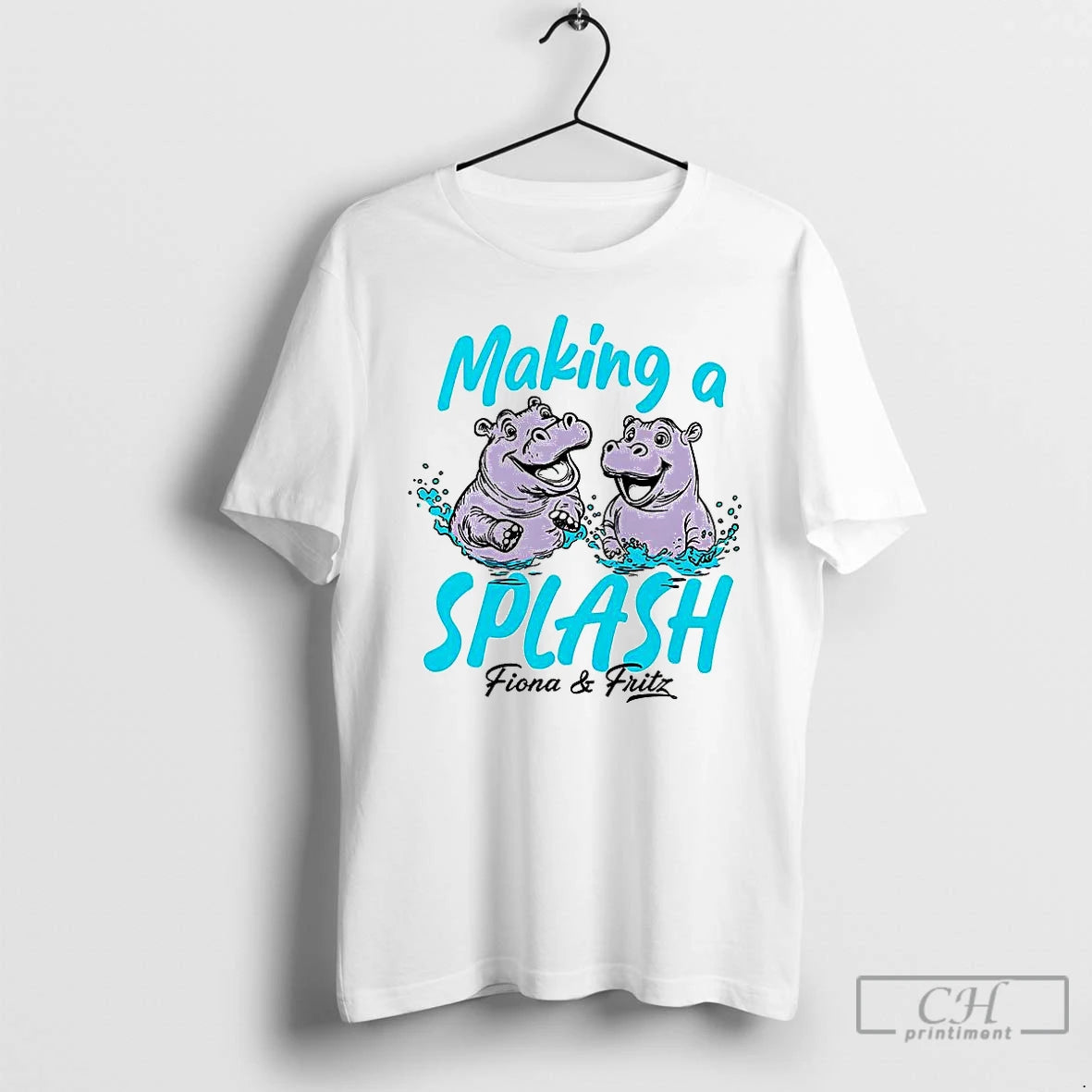 Premium Fiona And Fritz Making A Splash Hippo T Shirts Hoodie Sweatshirt | PurePodTees.com