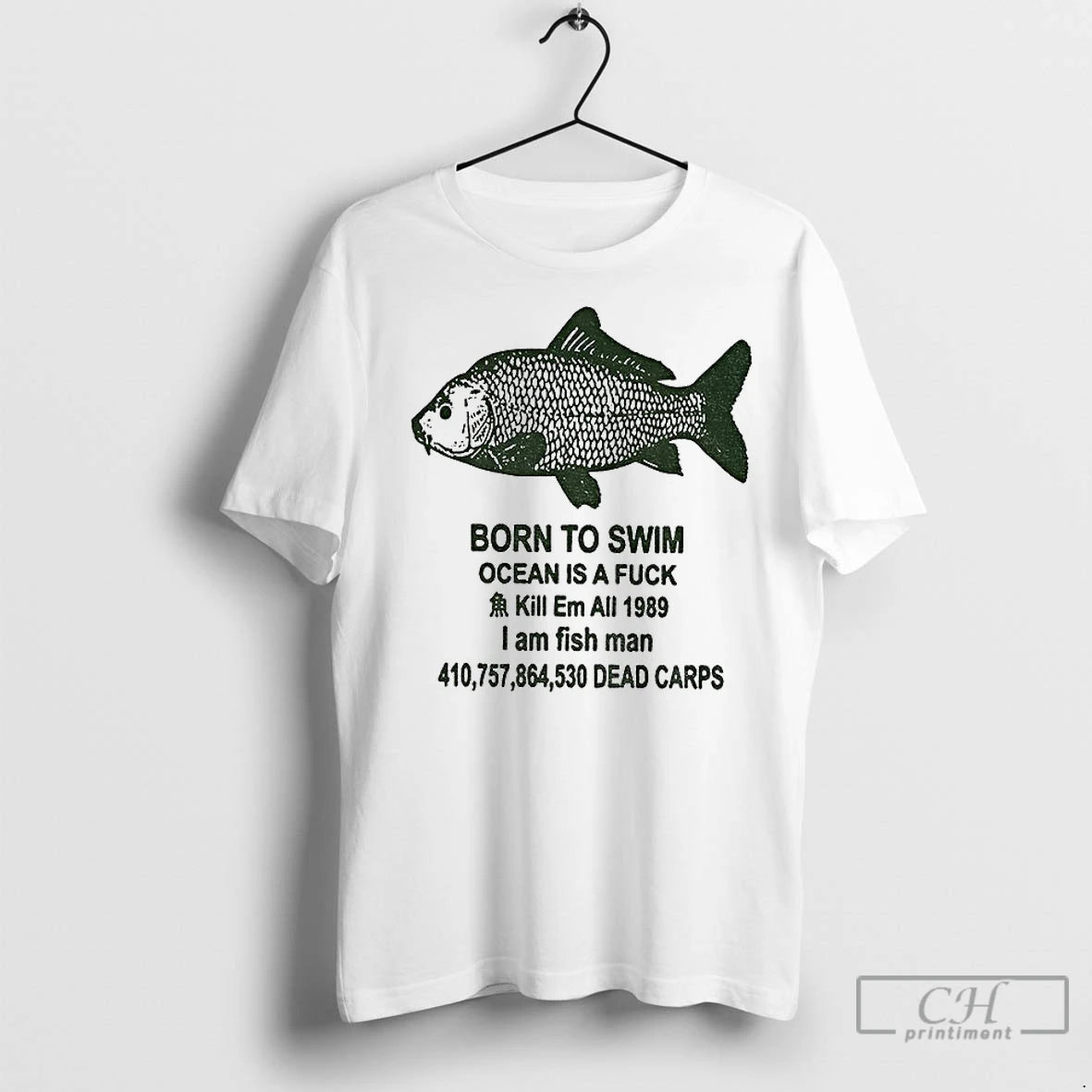 Premium Fish Born To Swim Ocean Is A Fuck Kill Em All 1989 I Am Shirt Hoodie Sweatshirt | PurePodTees.com