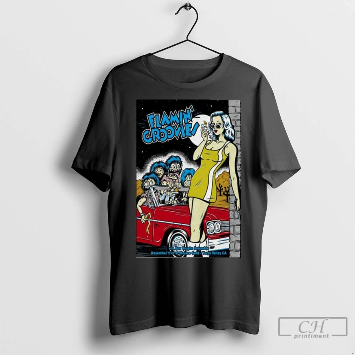 Premium Flamin Groovies And Ben Vaughn Ensemble Yucca Valley Ca November 21 2025 Shirt Hoodie Sweatshirt | PurePodTees.com