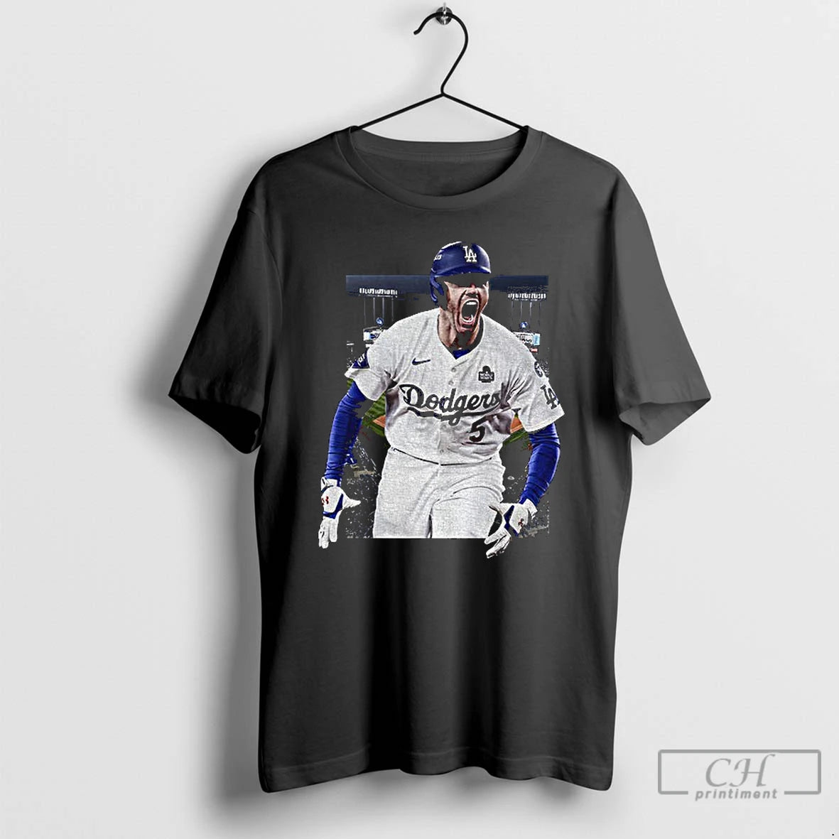 Premium Freddie Freeman Los Angeles Baseball Screaming Photo T Shirts Hoodie Sweatshirt | PurePodTees.com
