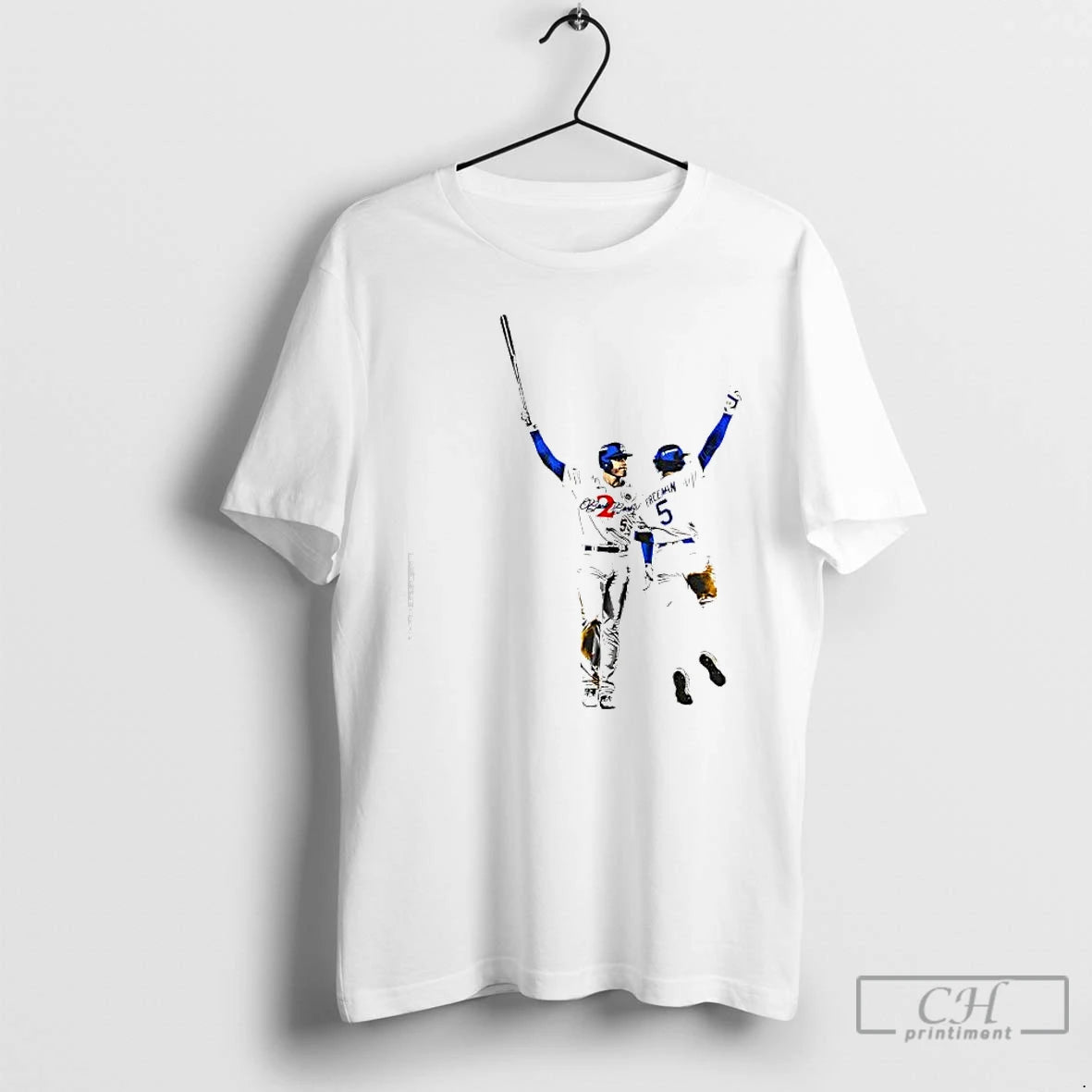 Premium Freddie Freeman And Trea Turner La Dodgers Celebrating Graphic Signatures T Shirts Hoodie Sweatshirt