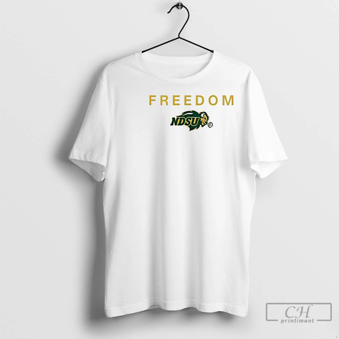 Premium Freedom North Dakota State Bison Football Logo Circle White Shirt Hoodie Sweatshirt | PurePodTees.com
