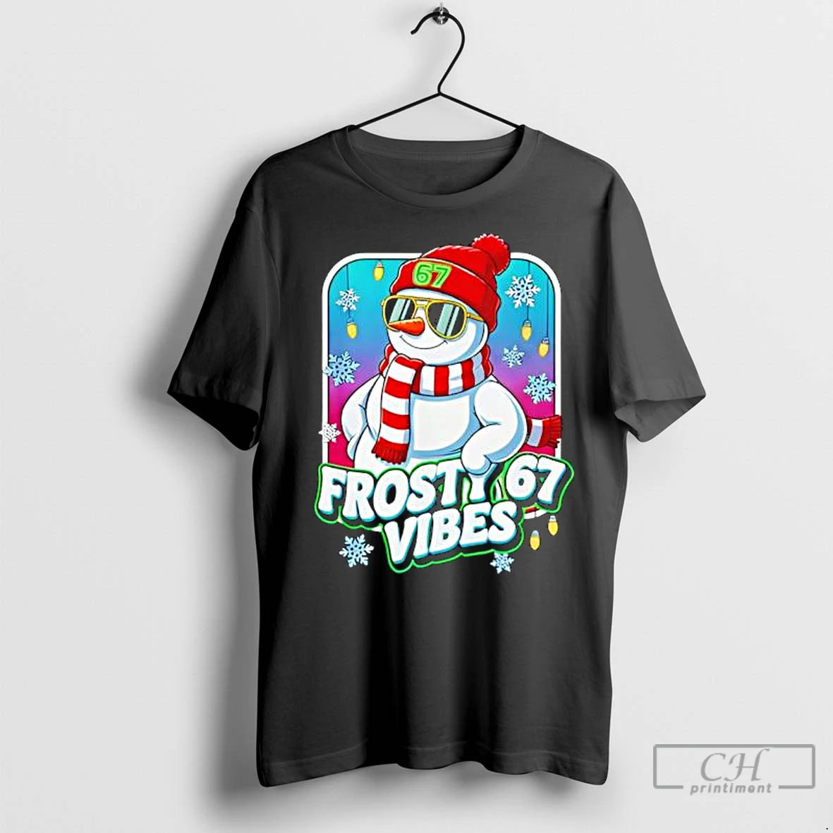 Premium Frosty Vibes 67 Snowman Christmas Shirt Hoodie Sweatshirt | PurePodTees.com