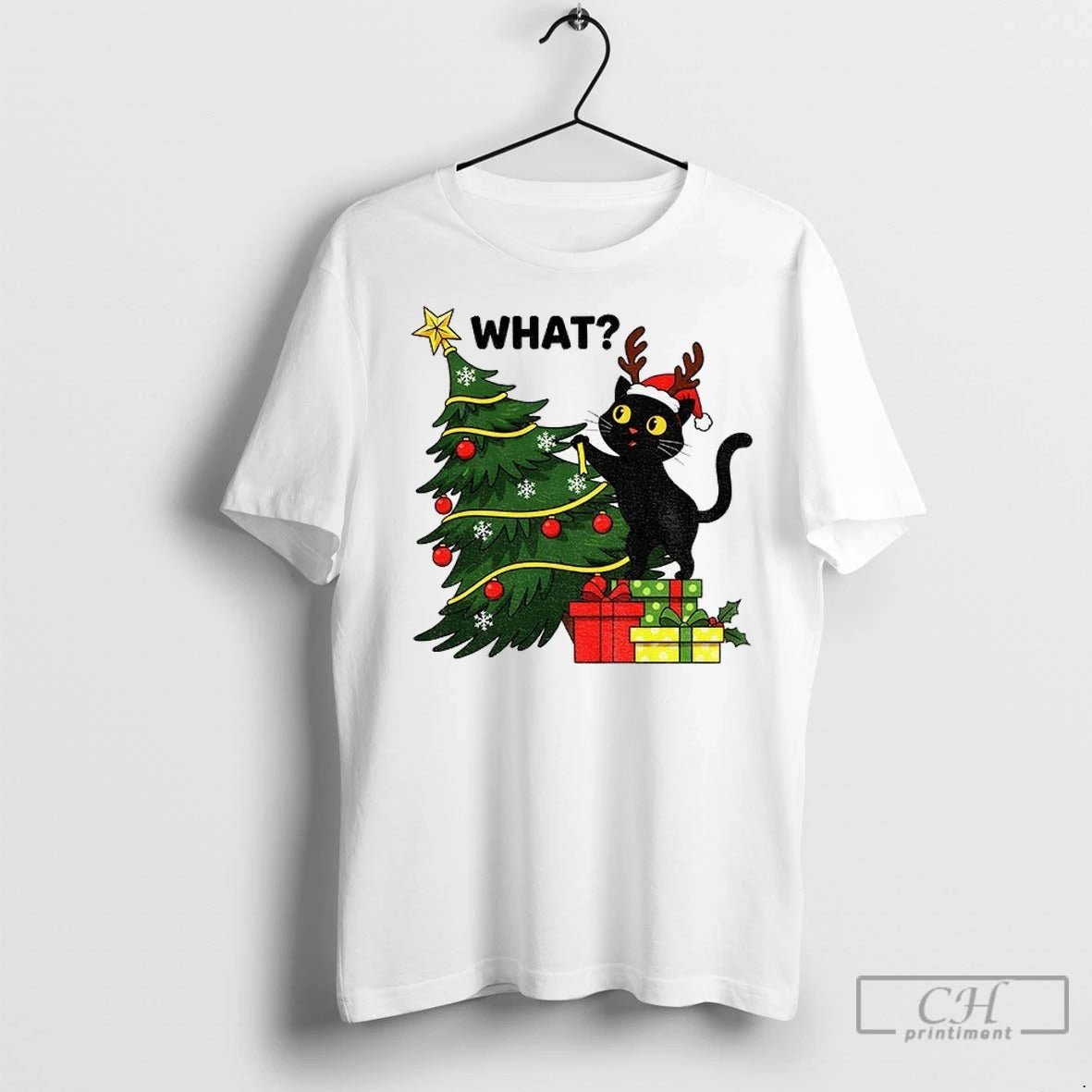Premium Funny Cat Christmas What Christmas Tree Knocked Over Shirt Hoodie Sweatshirt | PurePodTees.com